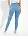 Jean High-rise Jegging Azul Talla 8 Long Mujer American Eagle