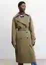 Abrigo Trench Desert Khaki Talla L Mujer Mango