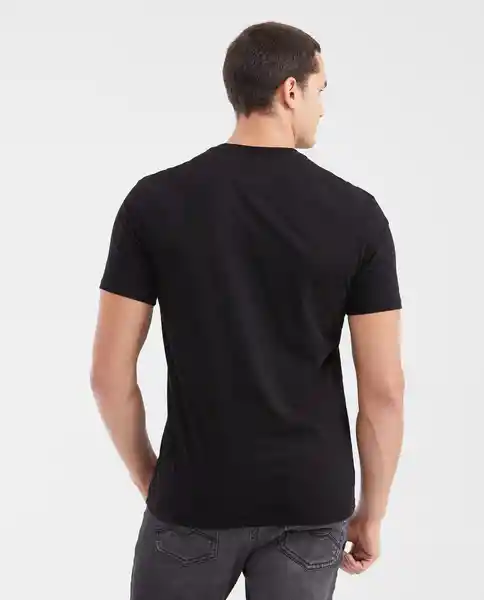 Camiseta V Neck Negro Sombrio Ultraoscuro Talla M Chevignon