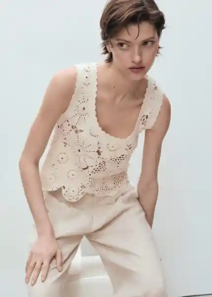 Top Garden Crudo Talla M Mujer Mango