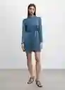 Vestido Tonya Azul Talla M Mujer Mango