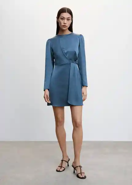 Vestido Tonya Azul Talla M Mujer Mango