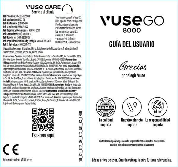 Vapeador Vuse GO 8000 Grape Ice