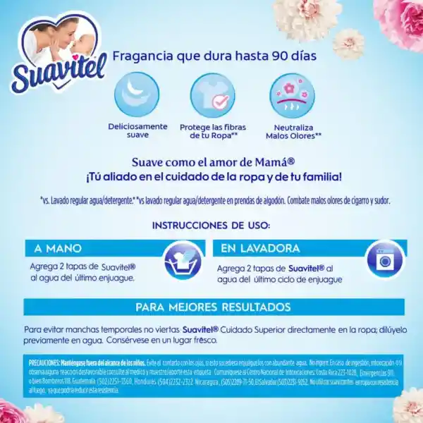 Suavitel  Suavizante Cuidado Superior Fresca Primavera 