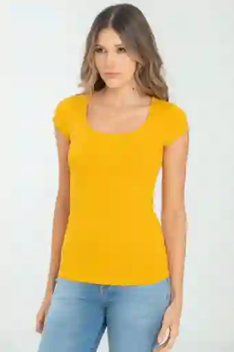 Camiseta Basica Gotera Color Amarillo Mostaza Talla S Ragged