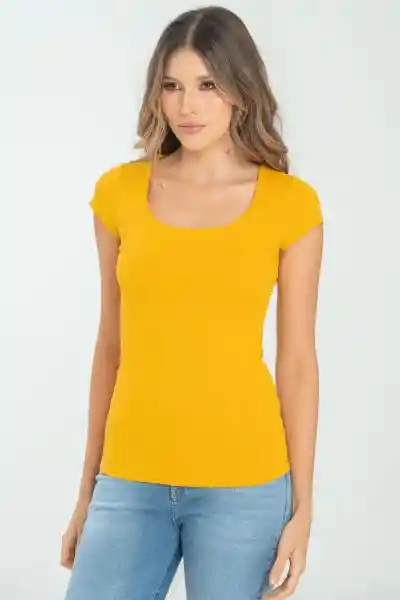 Camiseta Basica Gotera Color Amarillo Mostaza Talla S Ragged