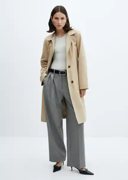 Abrigo Trench Classic Beige Talla XS Mujer Mango