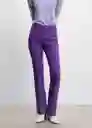 Pantalón Reyhan Morado Talla 32 Mujer Mango