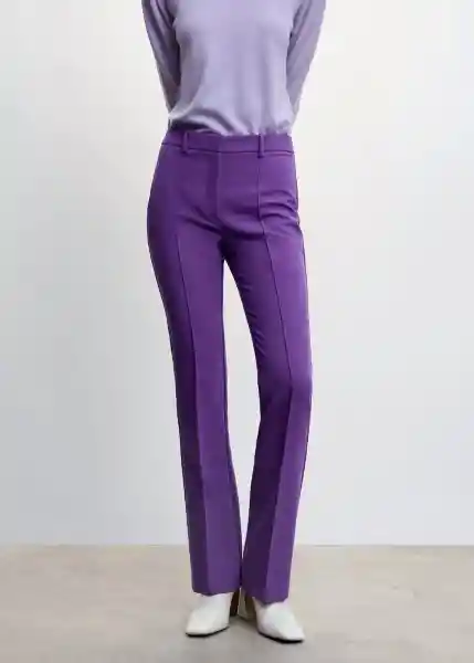 Pantalón Reyhan Morado Talla 32 Mujer Mango