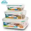 Home Elements set x 3 Recipientes Herméticos Rectangulares