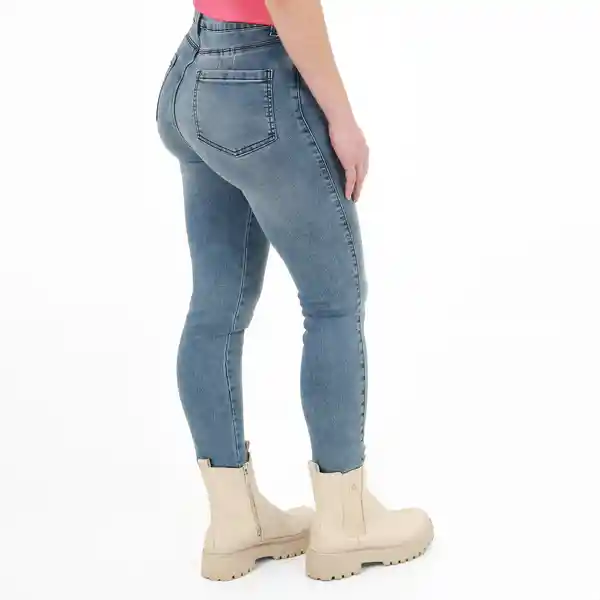 Jean Ilussion Tiro Medio Bota Recta Azul Talla 10 - 570749