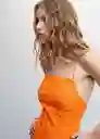 Vestido Mentha Naranja Talla S Mujer Mango