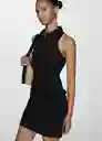 Vestido Capri Negro Talla M Mujer Mango