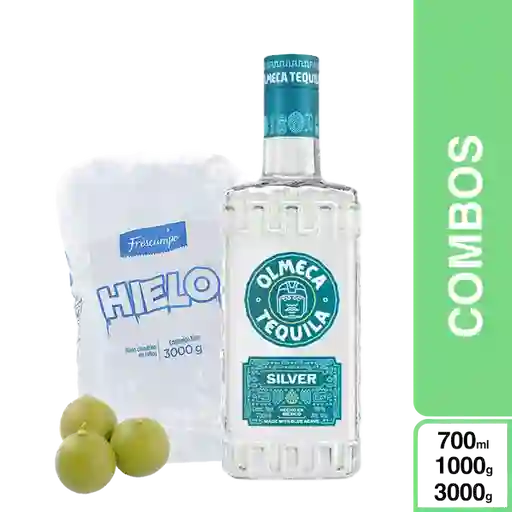 Combo Olmeca Silver 700 mL + Limones + Hielo