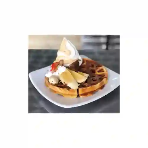 Waffle Nutella y Helado Soft