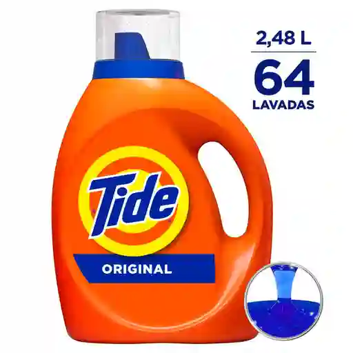 Detergente Líquido Tide Original Ropa Blanca de Color 2.48 L