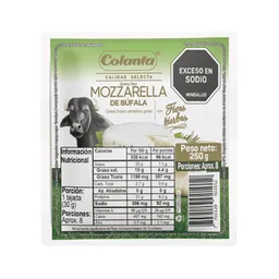 Queso Tipo Mozzarella de Búfala Hierbas Colanta Bloque 250 g