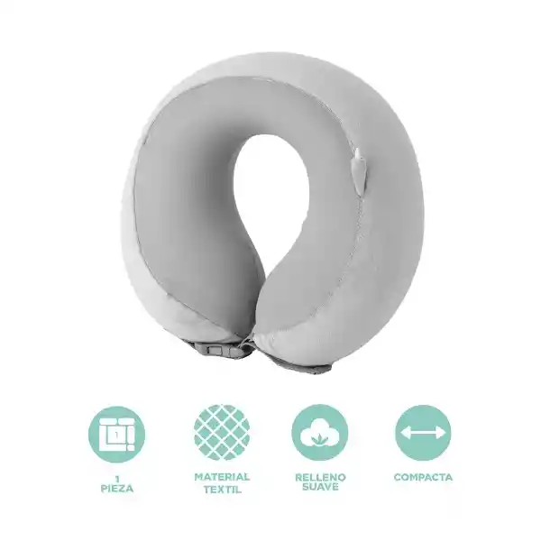 Almohada de Viaje Ajustable Para el Cuello Gris Miniso