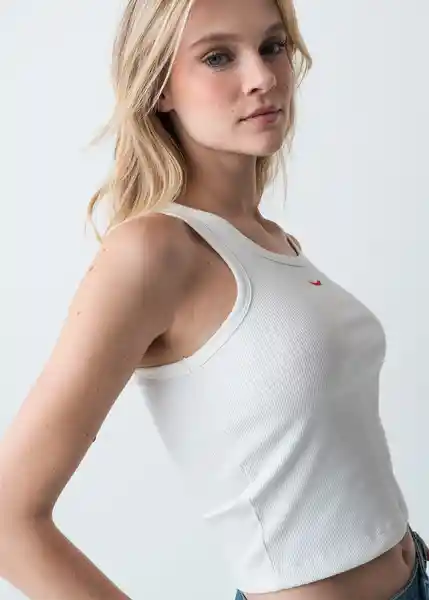 Camiseta Mujer Crudo Puro Claro Talla M 403G042 Naf Naf