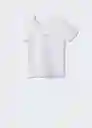 Camiseta Mangolog-H Blanco Talla M Mujer Mango