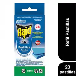 Raid repelente en pastilla para insectos voladores 24 repuestos, 38 gr