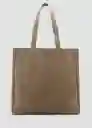 Bolso Tote Taupe Talla 99 Hombre Mango