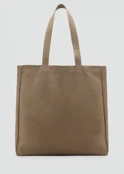 Bolso Tote Taupe Talla 99 Hombre Mango