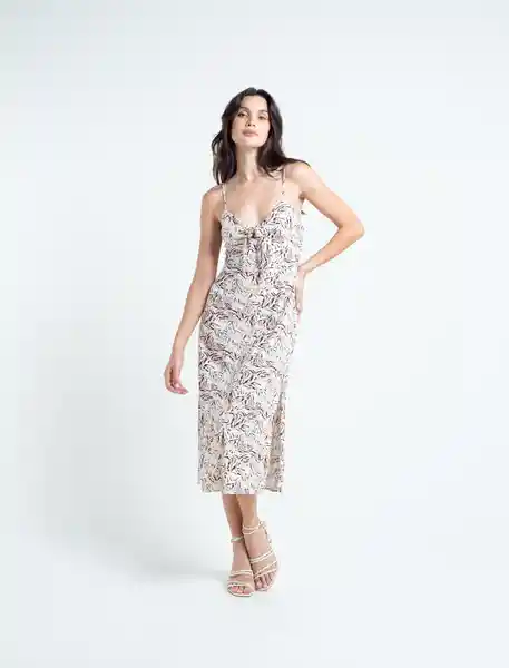  Vestido Lilium Mujer Crudo Marfil Claro Talla L Naf-Naf 