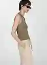 Top Ali Khaki Talla S Mujer Mango