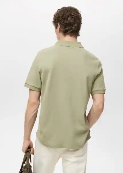 Camiseta Polo Rea Khaki Talla L Hombre Mango