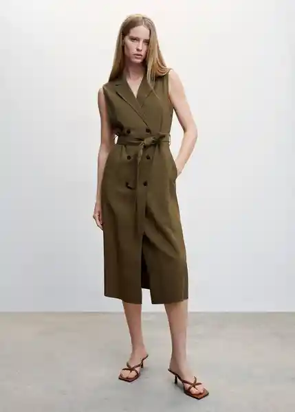 Vestido Dorotea Khaki Talla 27 Mujer Mango