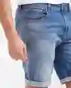 Bermuda Medio Masculino Azul Francés Medio Talla 32 Chevignon
