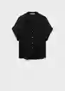 Camisa Sassa Negro Talla M Mujer Mango