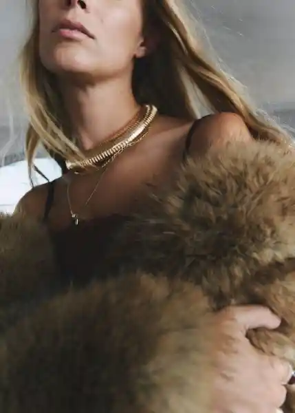 Collar Olga Oro Talla 99 Mujer Mango