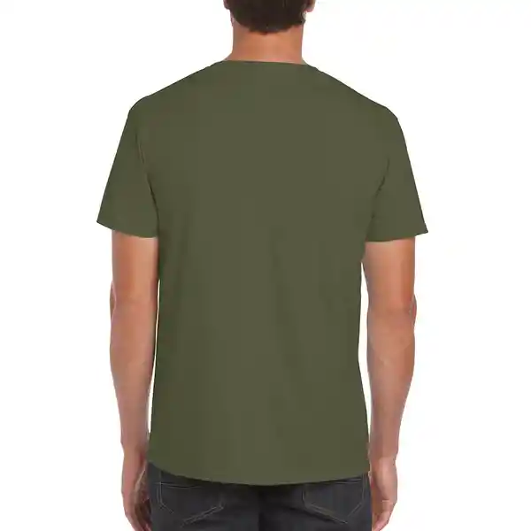 Gildan Camiseta Ring Spun su Adulto Verde Militar Talla XL
