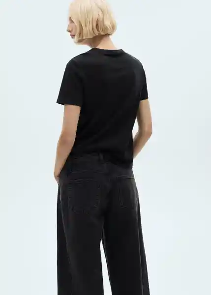 Camiseta Rita Negro Talla S Mujer Mango