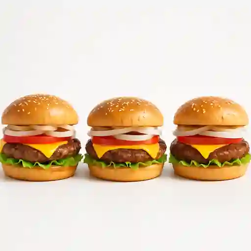 3 Hamburguesas Sencillas