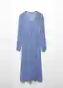 Vestido Pomelo Azul Talla L Mujer Mango