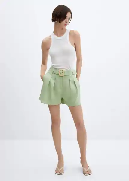 Short Mia-W Mujer Verde Pastel Talla XS Mango