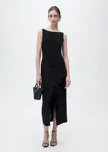 Vestido Mushu Negro Talla XS Mujer Mango