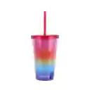 Vaso de Plástico Con Pitillo Serie Rainbow 3.0 Miniso