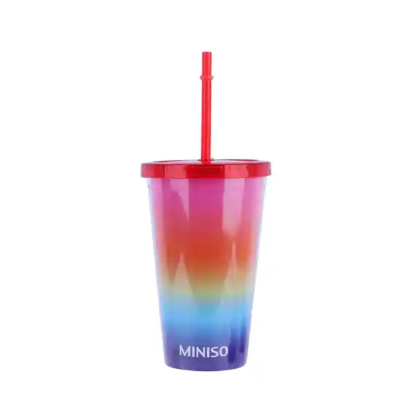 Vaso de Plástico Con Pitillo Serie Rainbow 3.0 Miniso