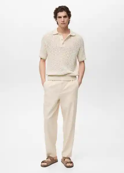 Camiseta Polo Roca Marfil Talla M Hombre Mango
