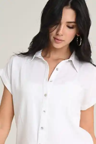 Camisa Lino Color Blanco Talla M Ragged