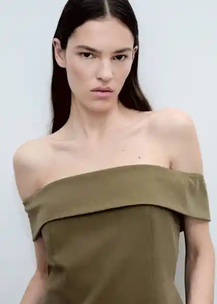 Top Box Khaki Talla M Mujer Mango