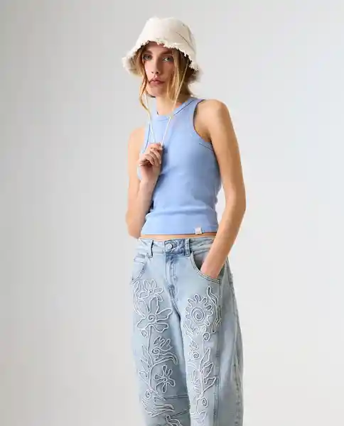 Camiseta Mujer Azul Talla XS 602G009_AZU144115 Americanino