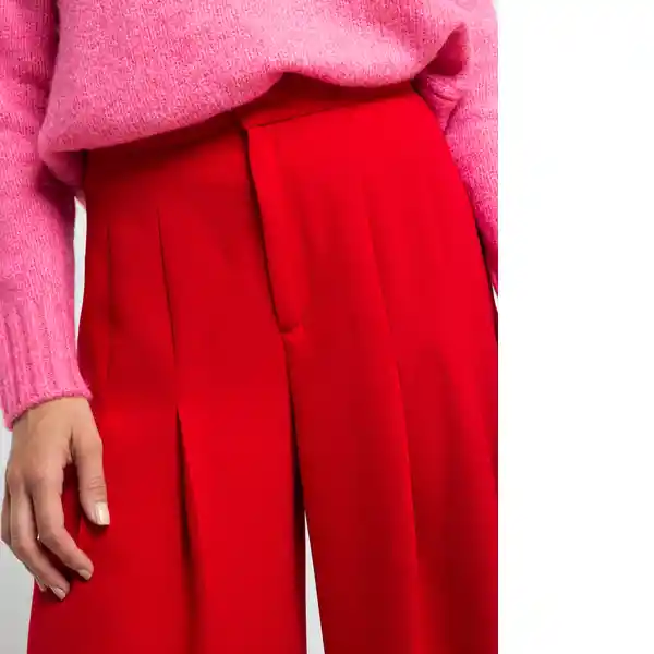 Pantalón Basima Mujer Rojo Ciñuela Oscuro Talla 10 Naf Naf