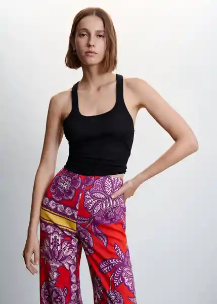 Pantalón Cuba Rojo Talla 40 Mujer Mango