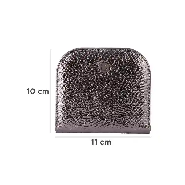 Cartera Corta Con Cierre Para Mujer Gris Serie Miniso