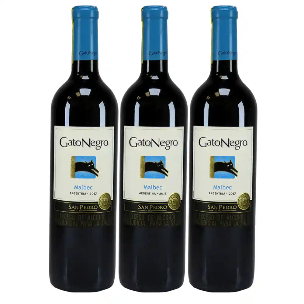 Vino Gato Negro Malbec X750 Ml 2X3